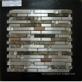 metal stainless steel mixed stone marble mosaic tile for wall mosaic